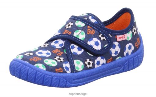 Superfit Norge 006JJ141 blå/grønn | Superfit bill - tøffel med borrelås