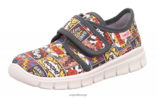 Superfit Norge 006JJ557 grå/flerfarget | Superfit bobby - tøffel med borrelås