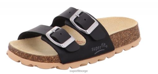 Superfit Norge 006JJ564 svart | Superfit fussbett pantoffel - tøfler med spenne