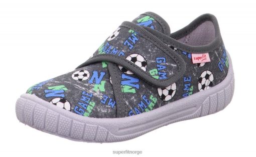 Superfit Norge 006JJ5 grå/grønn | Superfit bill - tøffel med borrelås