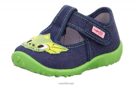 Superfit Norge 006JJ79 blå/grønn | Superfit spotty - tøffel med borrelås