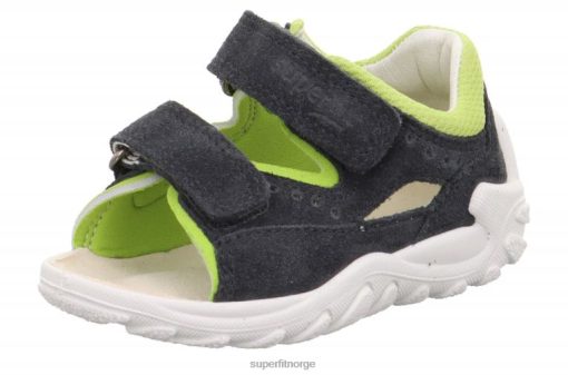 Superfit Sandaler Barn 006JJ204 grå/lysegrønn | Superfit flow - sandal med borrelås