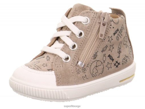 Superfit Sko 006JJ257 beige/hvit | Superfit moppy - lave sneakers med glidelås