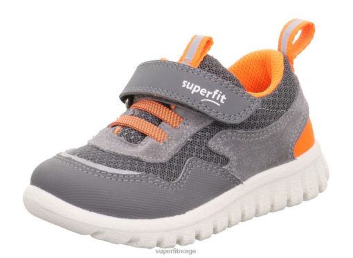 Superfit Sko 006JJ348 lys grå/oransje | Superfit sport7 mini - lave sneakers med borrelås