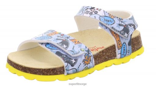 Superfit Tøfler 006JJ573 grå/flerfarget | Superfit fussbettpantoffel - sandal med borrelås