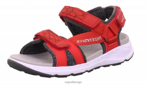 Superfit Tøfler 006JJ612 rød/grå | Superfit criss cross - sandal med borrelås