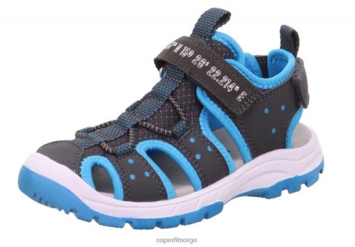 Superfit Tøfler 006JJ624 grå/lyseblå | Superfit tornado light - sandal med borrelås