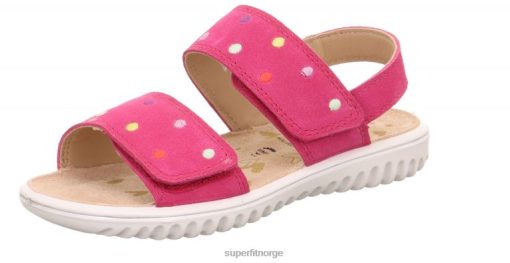 Superfit Tøfler 006JJ654 rosa | Superfit sparkle - sandal med borrelås