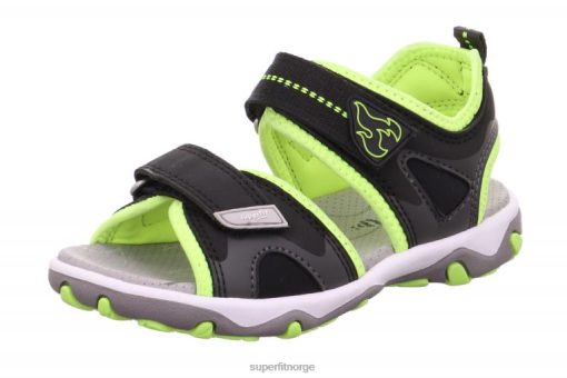 Superfit Tøfler 006JJ658 svart/gul | Superfit mike 3.0 - sandal med borrelås