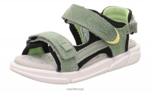 Superfit Tøfler 006JJ676 lysegrønn/svart | Superfit pixie - sandal med borrelås